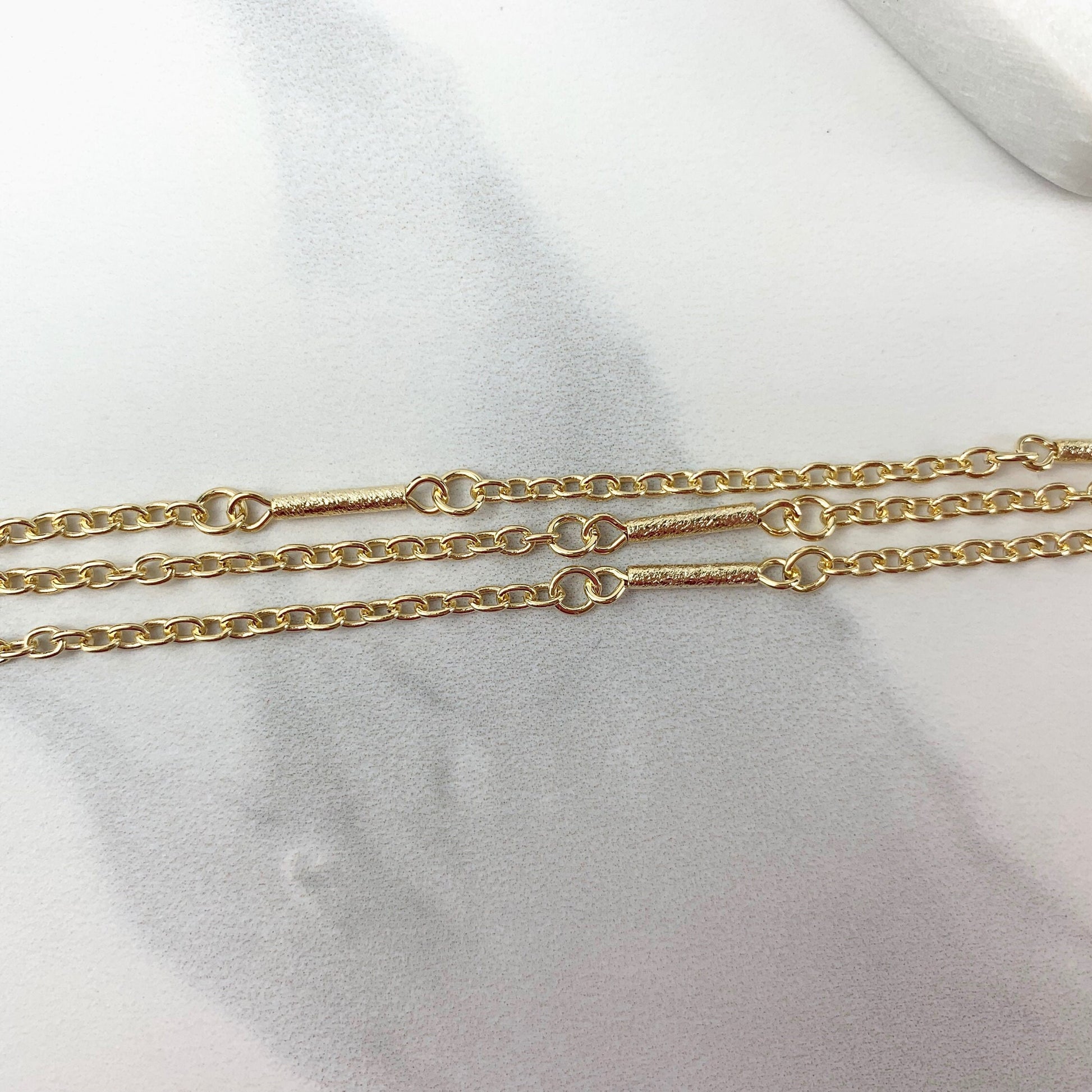 18k Gold Filled 2mm Cable Chain with Three Layers of Chain Anklet Wholesale Jewelry Making Supplies