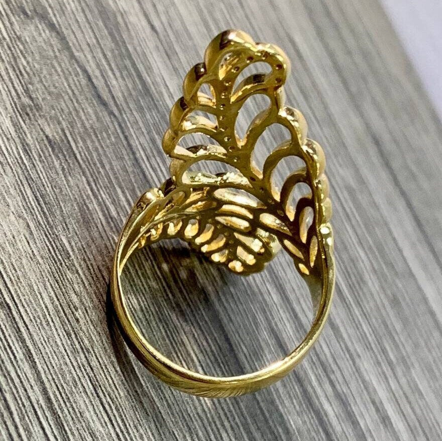 18k Gold Filled Wrap Leaves Design Ring, Nature Bushes Style Wholesale Jewelry Supplies