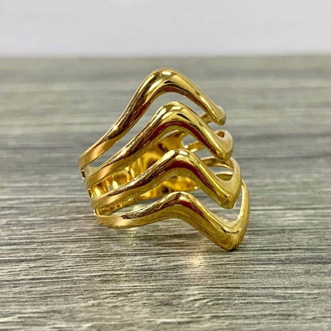 18k Gold Filled Wave Ring Wholesale Jewelry Making Supplies