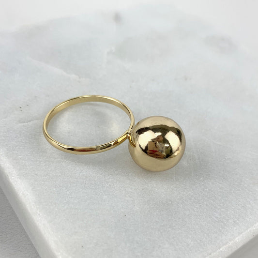 18k Gold Filled Large Solitaire Ball Ring Wholesale and Jewelry Making Supplies