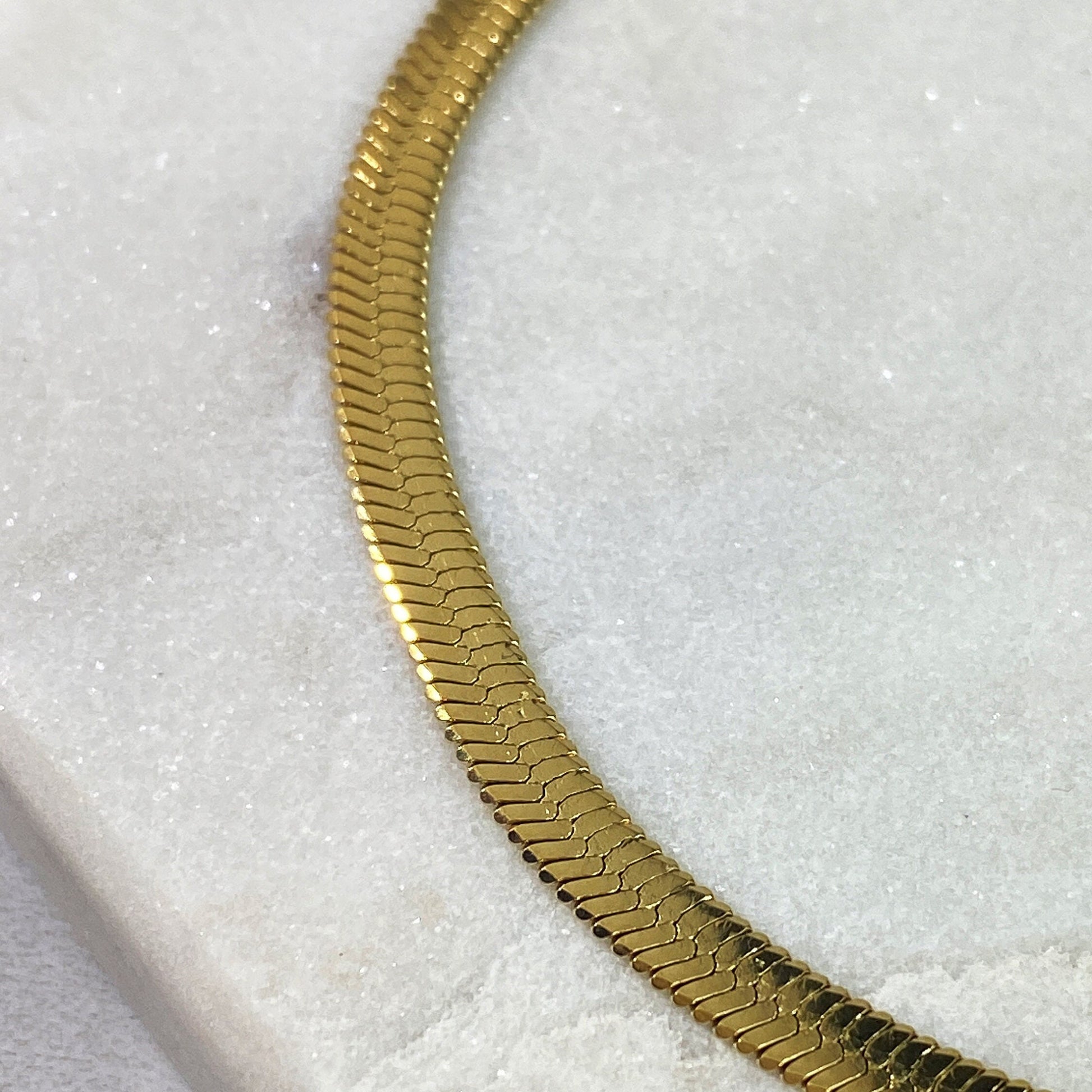 14k Gold Filled Plain Herringbone Link Anklet 4mm or 6mm Thickness Wholesale Jewelry Making Supplies