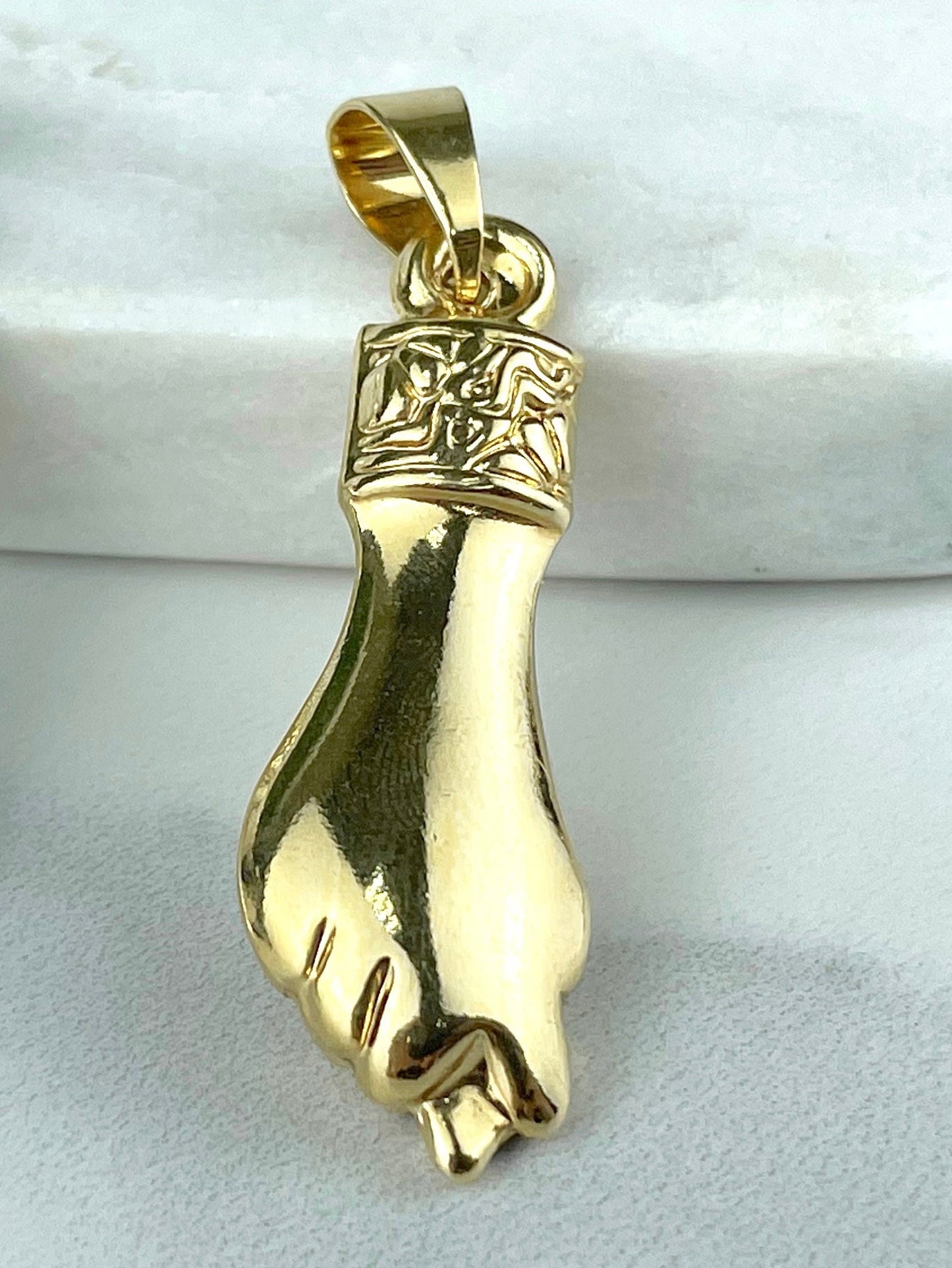 18k Gold Filled "Figa" Hand Pendant Charms, Gold, Silver or Two Tone, Wholesale Jewelry Making Supplies
