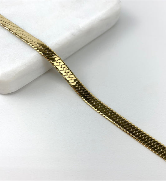 14k Gold Filled Herringbone Snake Chain 6mm Chain, Bracelet or Anklet for Wholesale Jewelry Making Supplies