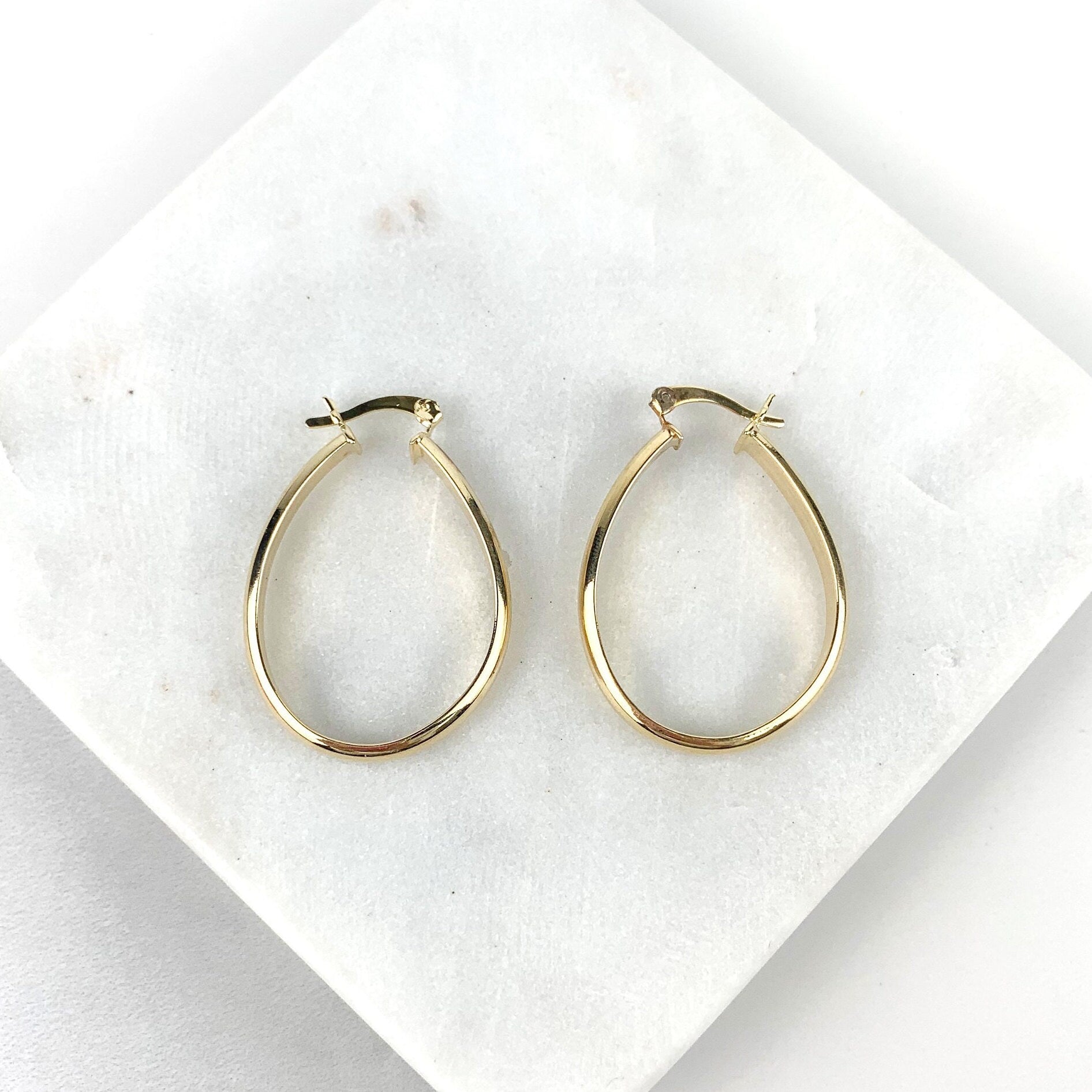 18k Gold Filled 26mm x 37mm Oval Hoop Earrings Wholesale Jewelry Making Supplies