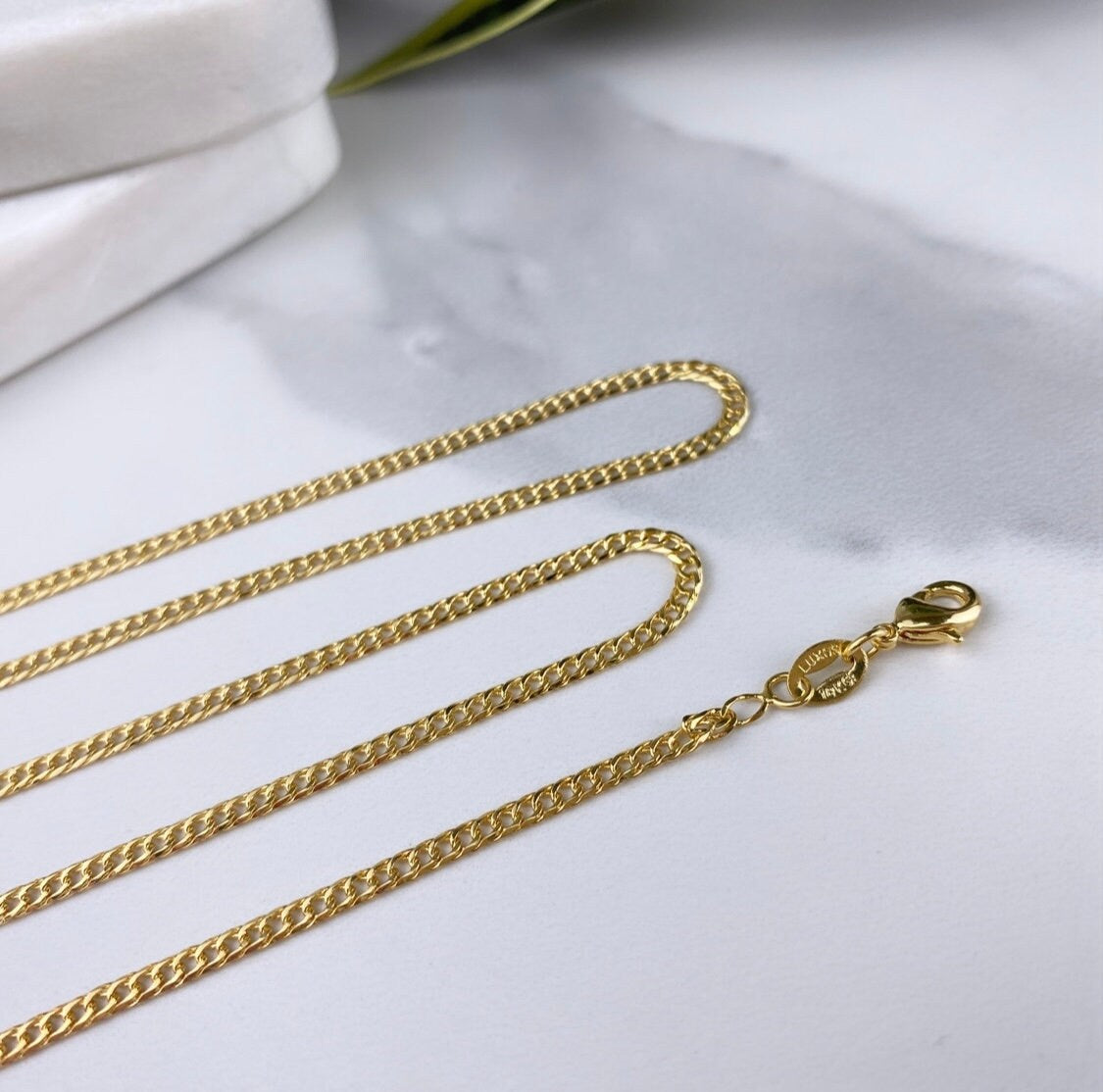 18k Gold Filled 2.2mm Thickness Double Cuban Link Chain, Curb Link Necklace, 20", 22"and 24" Wholesale Jewelry Making Supplies