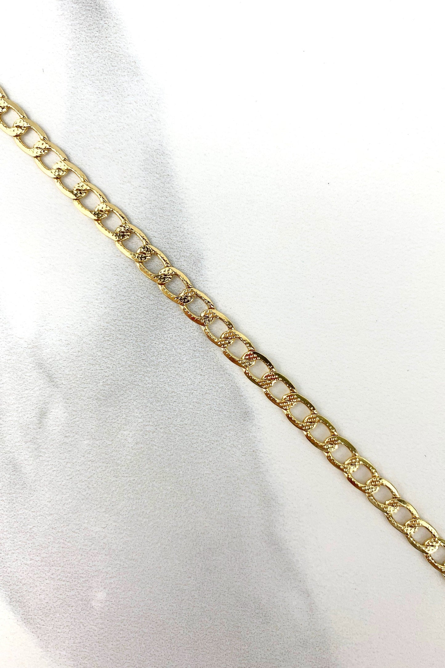 18k Gold Filled 4.5mm Open Cuban Link Chain, Curb Link Necklace, Wholesale Jewelry Making Supplies
