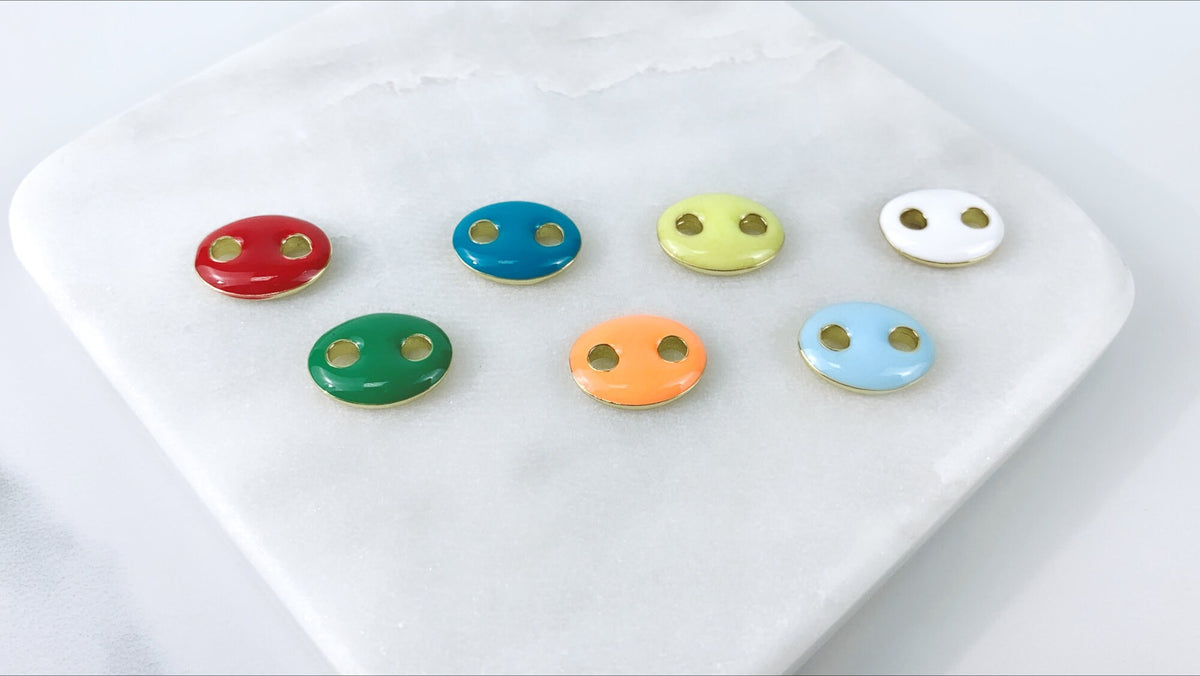 18k Gold Filled Double Face Link Mariner Bead Pendant Wholesale Jewelry Making Supplies