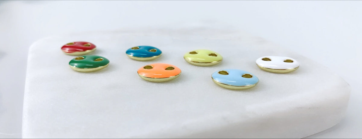 18k Gold Filled Double Face Link Mariner Bead Pendant Wholesale Jewelry Making Supplies