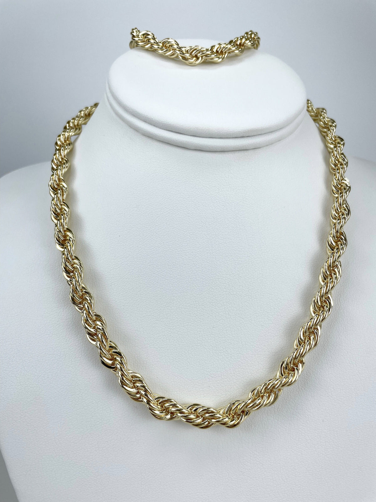 18k Gold Filled 7mm Thickness Rope Chain Bracelet, Lobster Claw, Wholesale Jewelry Making Supplies