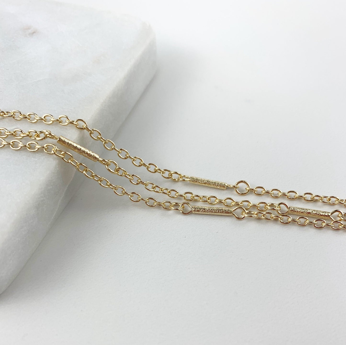 18k Gold Filled 2mm Cable Chain with Three Layers of Chain Anklet Wholesale Jewelry Making Supplies