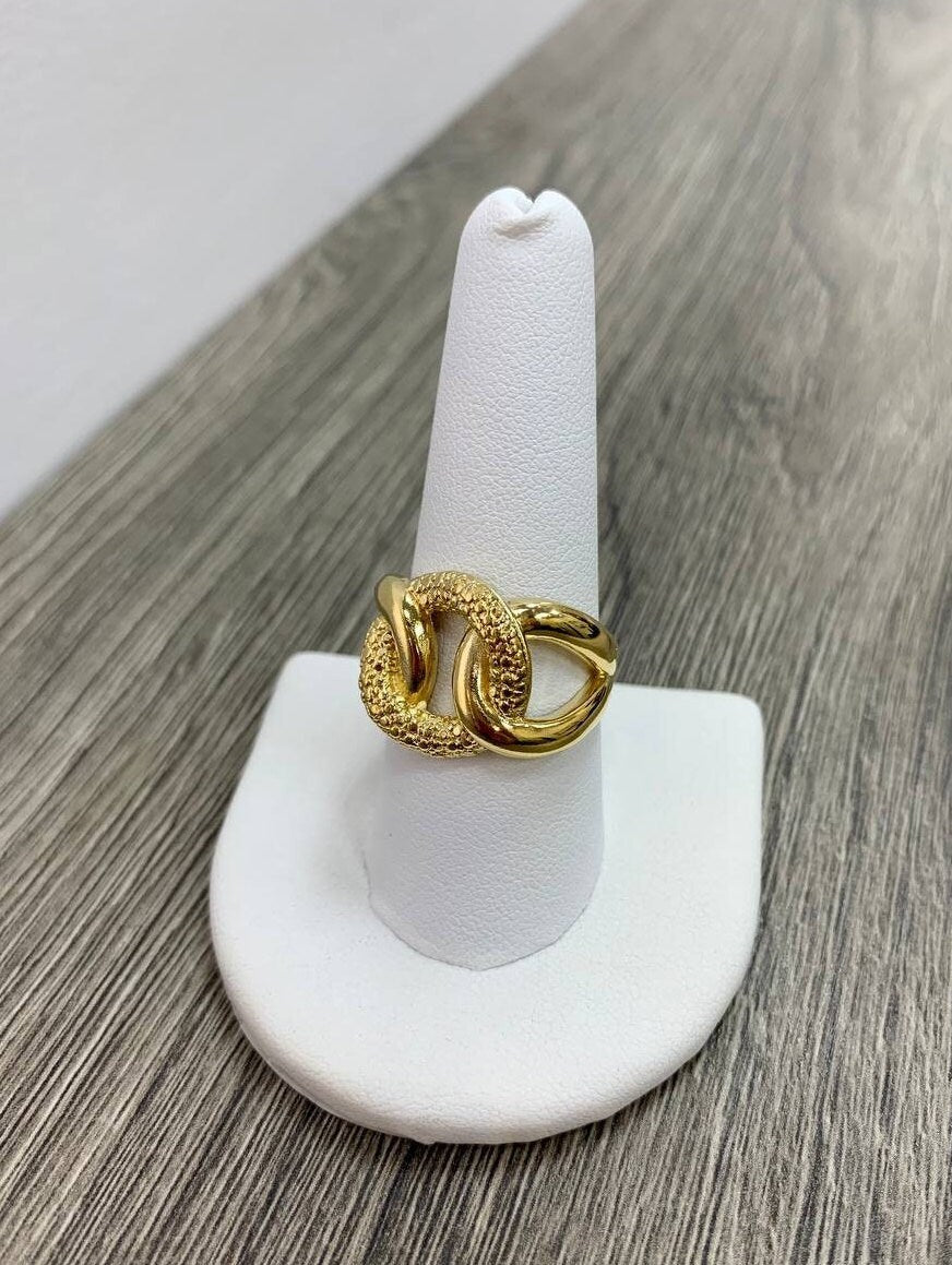 18k Gold Filled Rugged Circle Interlocked Loop Ring Wholesale Jewelry Supplies
