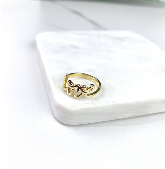 18k Gold Filled Love Ring, Letters & Words Jewelry,  Wholesale Jewelry Making Supplies