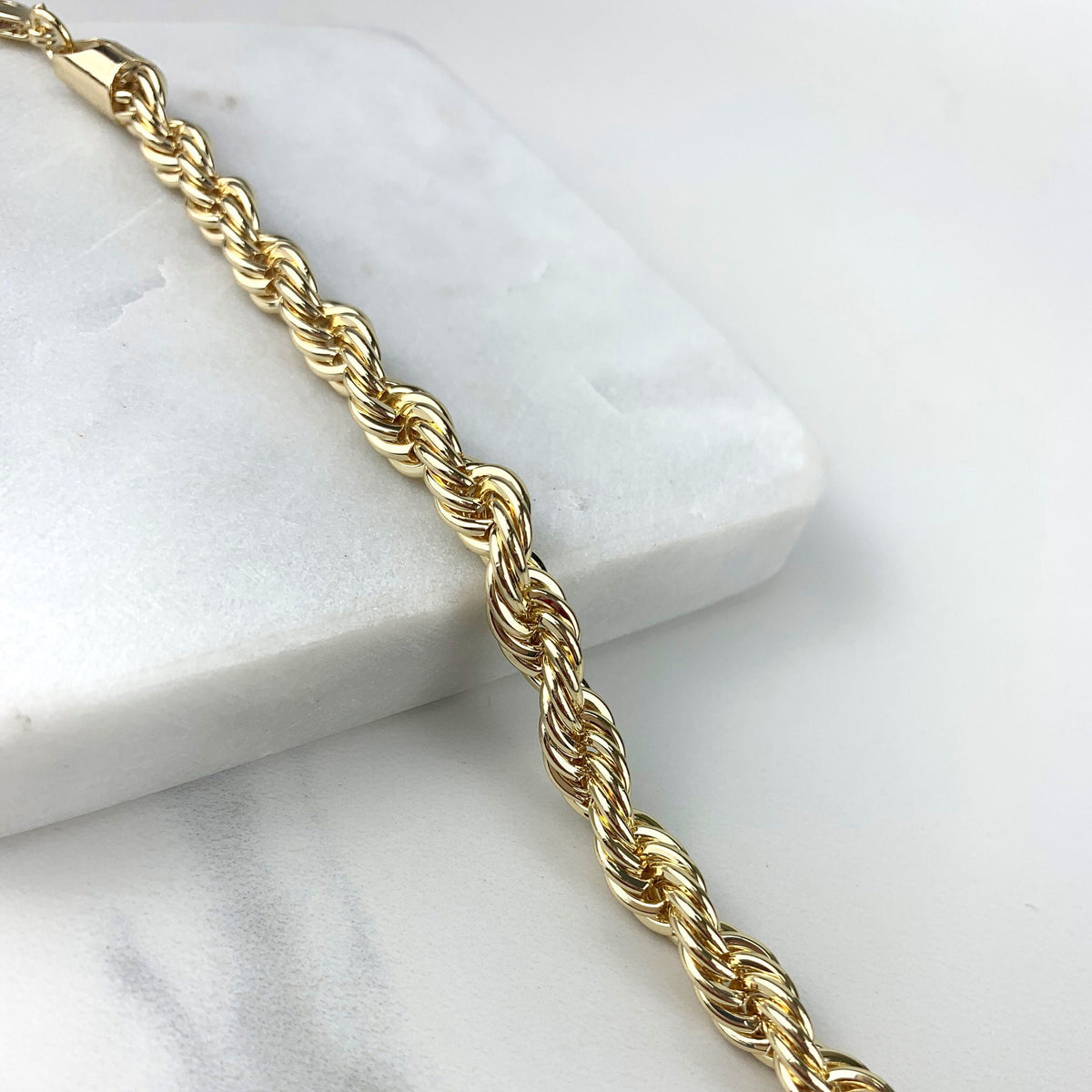 18k Gold Filled 7mm Thickness Rope Link Chain Chokers Wholesale Jewelry Making Supplies