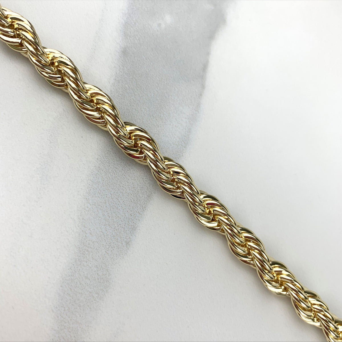 18k Gold Filled 7mm Thickness Rope Link Chain Chokers Wholesale Jewelry Making Supplies