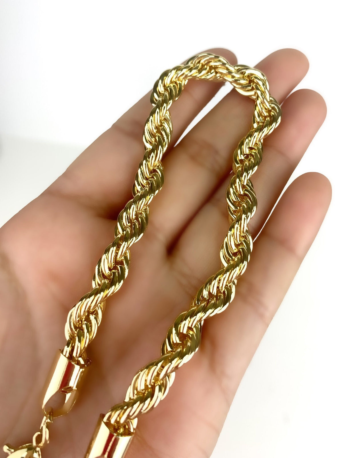 18k Gold Filled 7mm Thickness Rope Link Chain Chokers Wholesale Jewelry Making Supplies