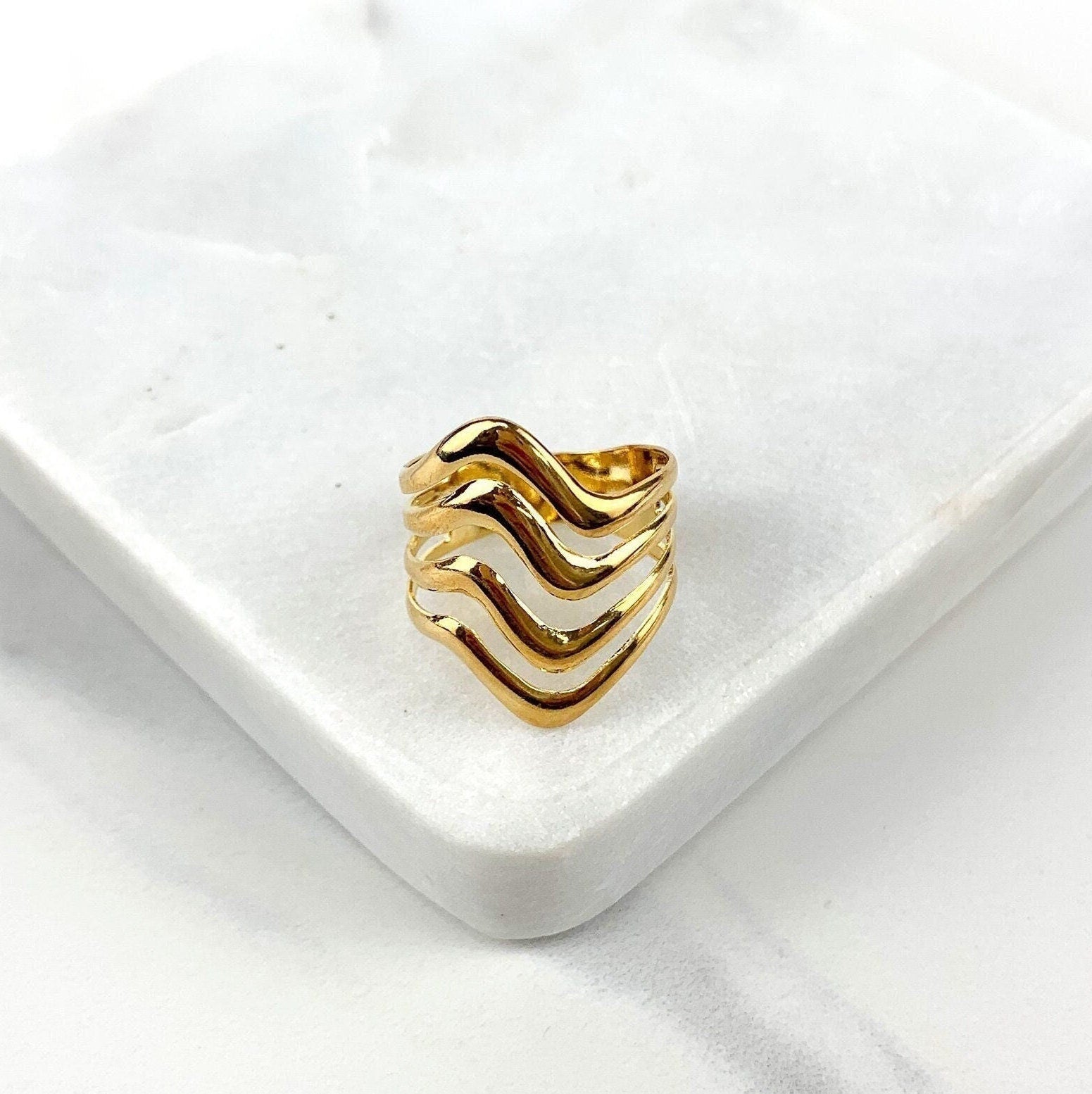 18k Gold Filled Wave Ring Wholesale Jewelry Making Supplies