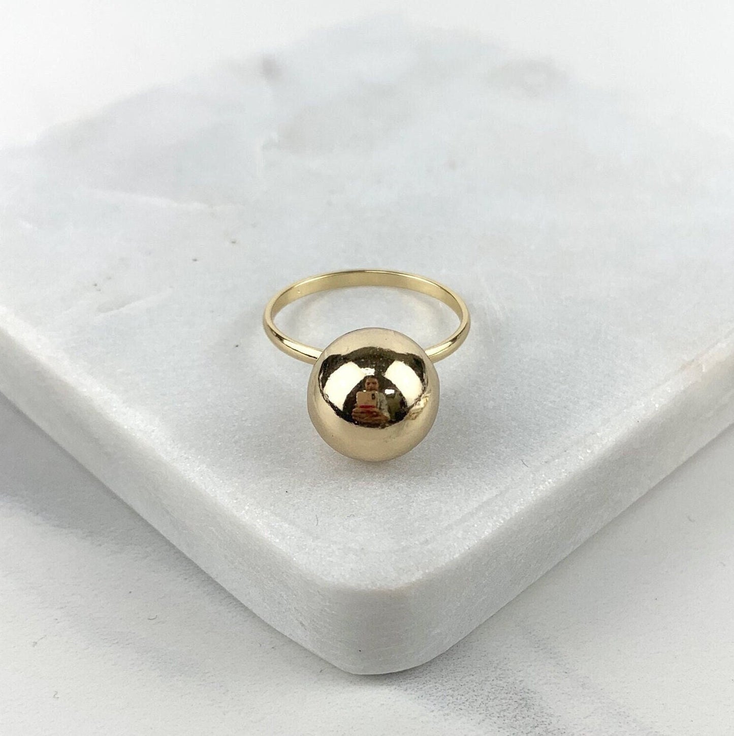 18k Gold Filled Large Solitaire Ball Ring Wholesale and Jewelry Making Supplies