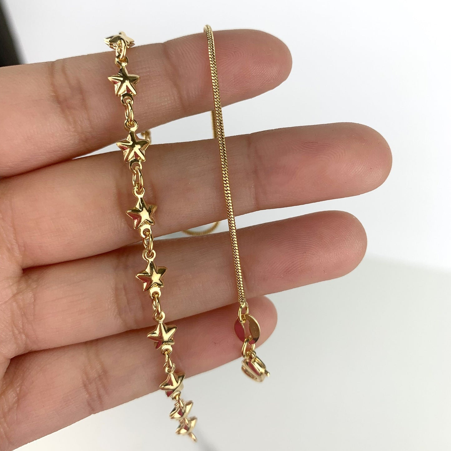 18k Gold Filled 1mm Chain Stars Anklet Wholesale Jewelry Supplies