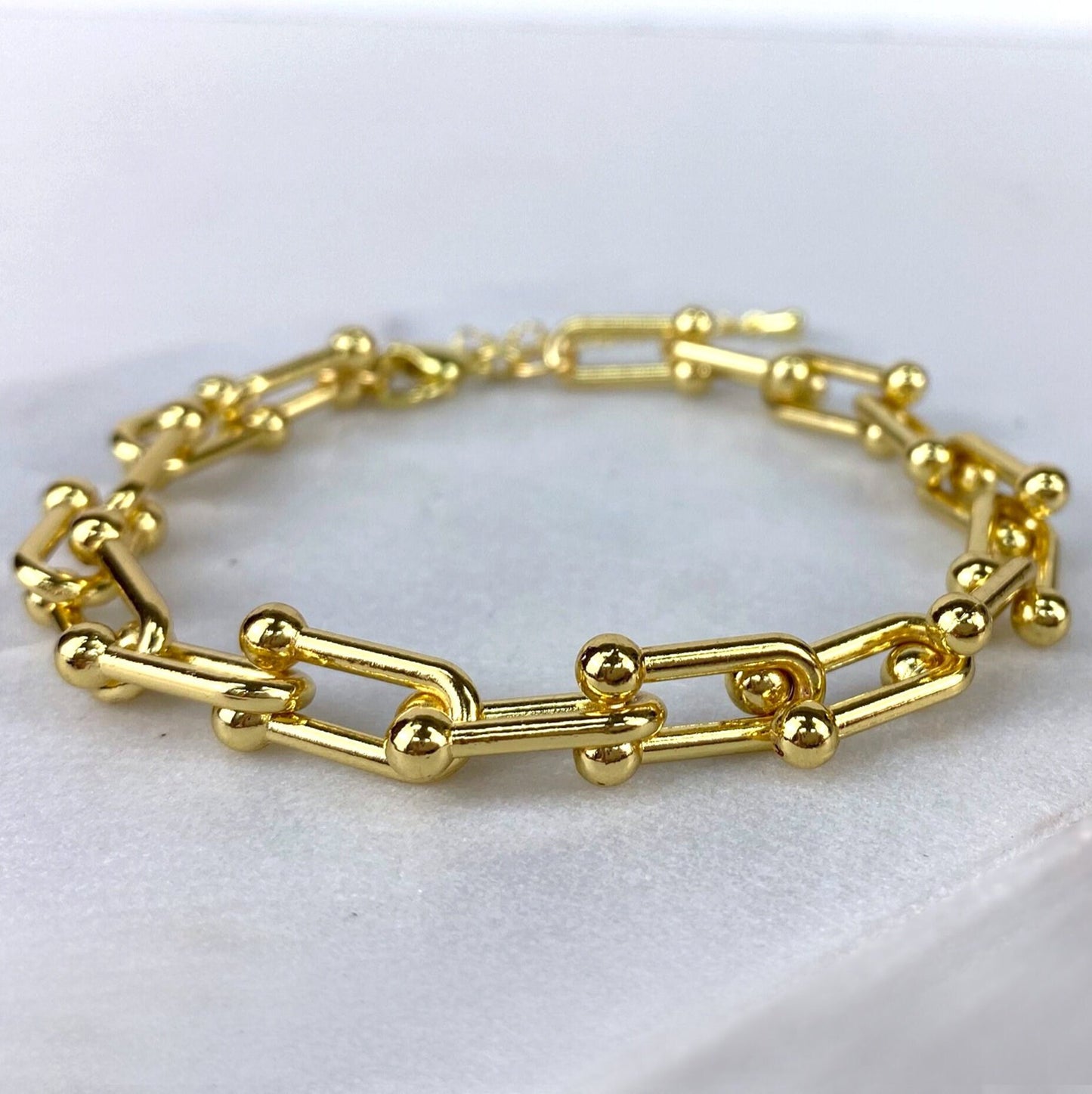 18k Gold Filled U Link Necklace 16 or 18 inches, Bracelet 7 or 8 inches and Anklet 11 inches, Wholesale Jewelry Supplies