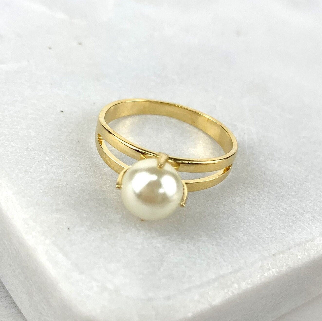 18k Gold Filled Dainty Simulated Pearl Ring Wholesale and Jewelry Supplies