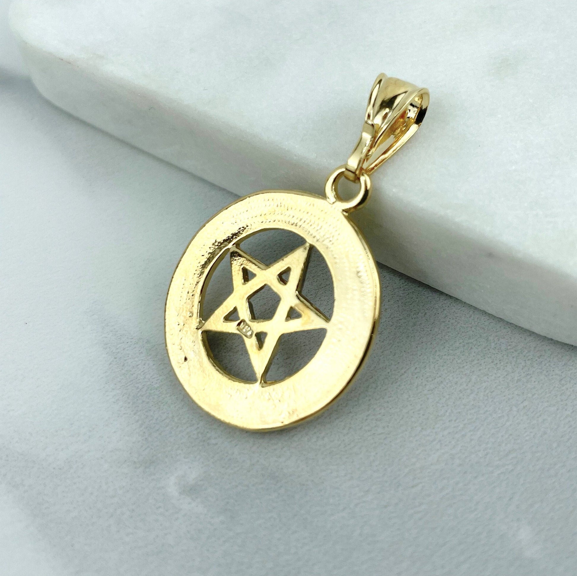 18k Gold Filled Texturized Star Of David Charms Pendant, Two Tone, Jewish Symbol, Religious Jewelry, Wholesale Jewelry Making Supplies
