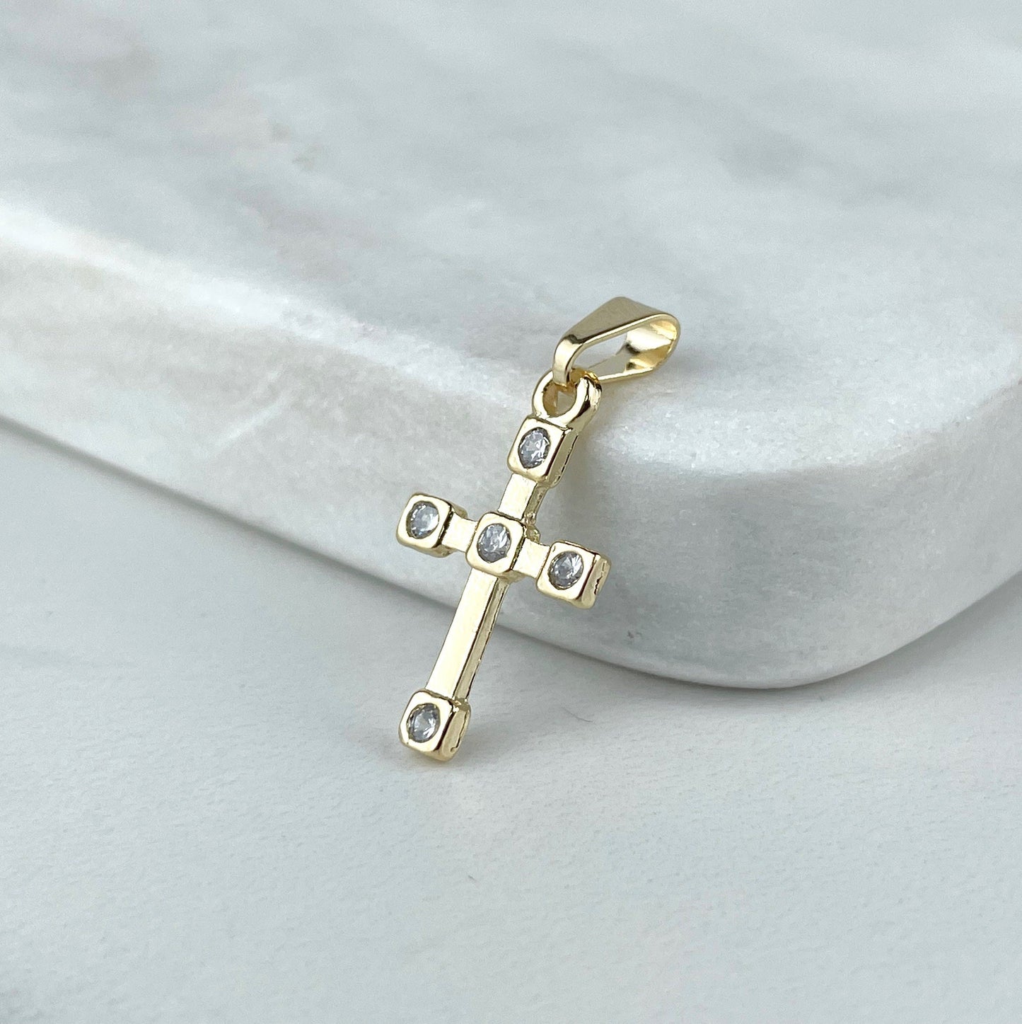 18k Gold Filled Ankh, Crucifix or Cubic Zirconia Cross Charms Pendant, Wholesale Jewelry Making Supplies