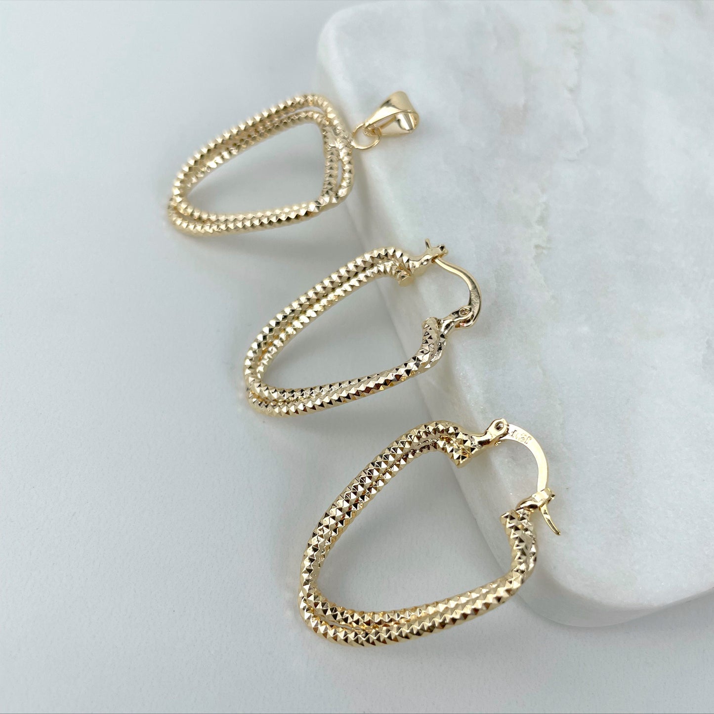 18k Gold Filled, Spiral Twisted Earrings, Pendant or Chain Wholesale Jewelry Supplies