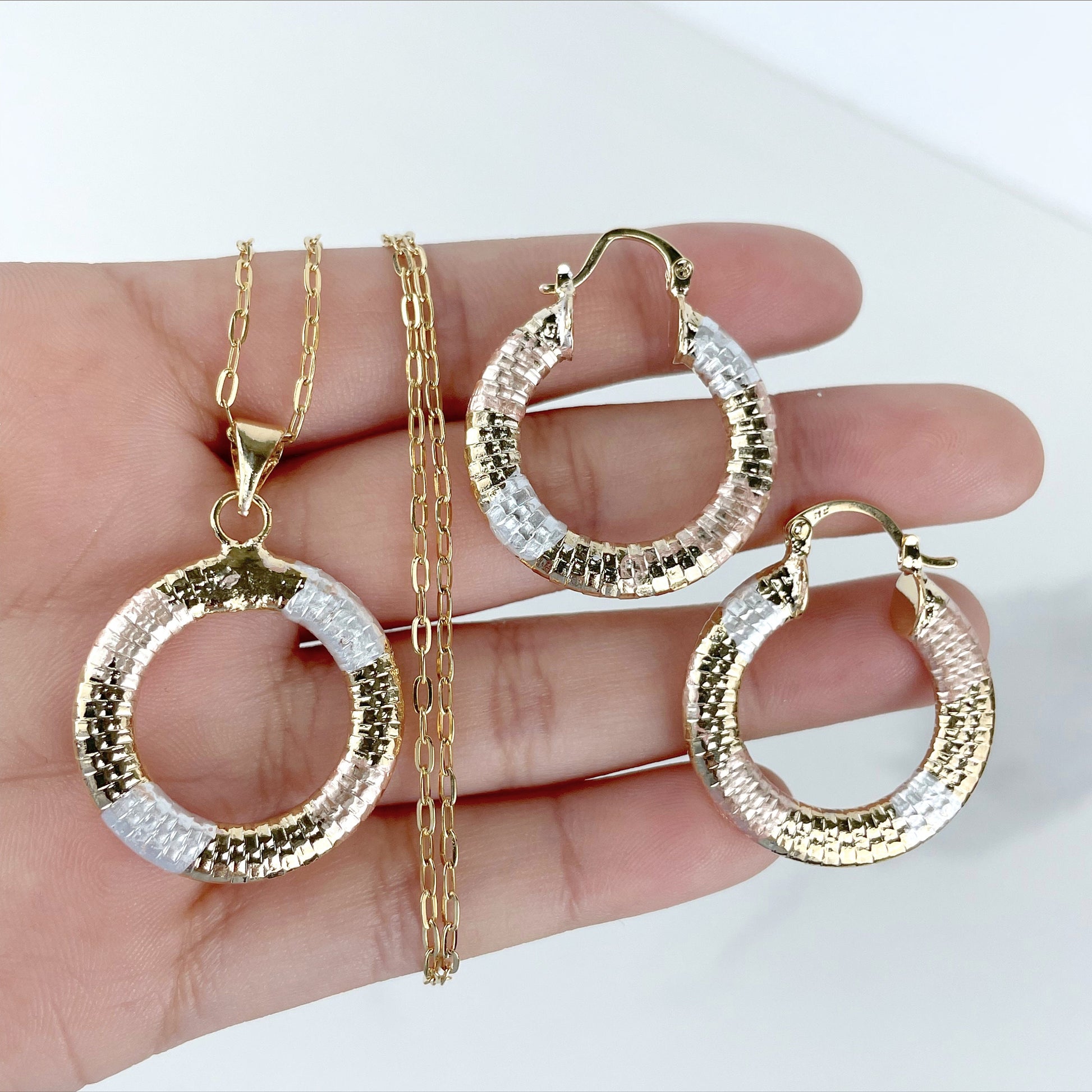 18k Gold Filled Paperclip Chain Three Colors  Earrings And Necklace Wholesale Jewelry Supplies