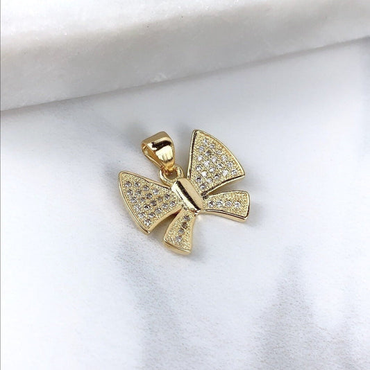 18k Gold Filled Cubic Zirconia Butterfly Charms Pendant Wholesale Jewelry Making Supplies