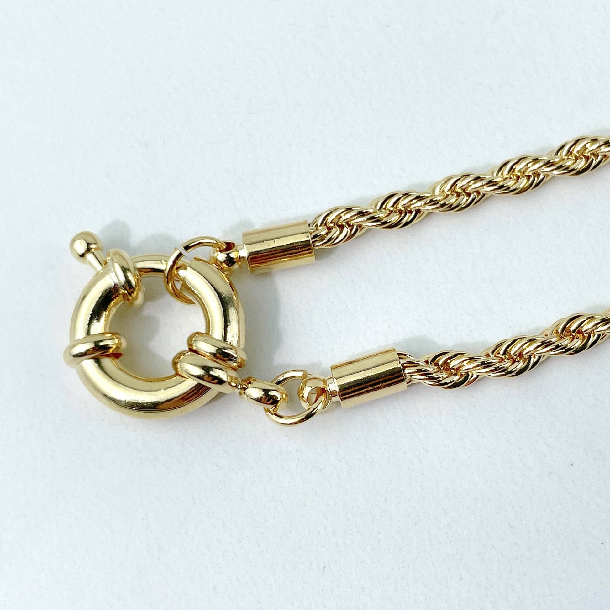 18k Gold Filled 3mm Thickness Rope Chain, Necklace or Bracelet, Spring Ring, Wholesale Jewelry Making Supplies