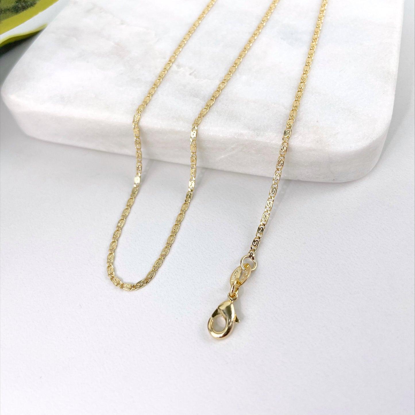 18k Gold Filled 1.5 mm Mariner Anchor Link Chain, Dainty Chain Necklace Wholesale Jewelry Making Supplies