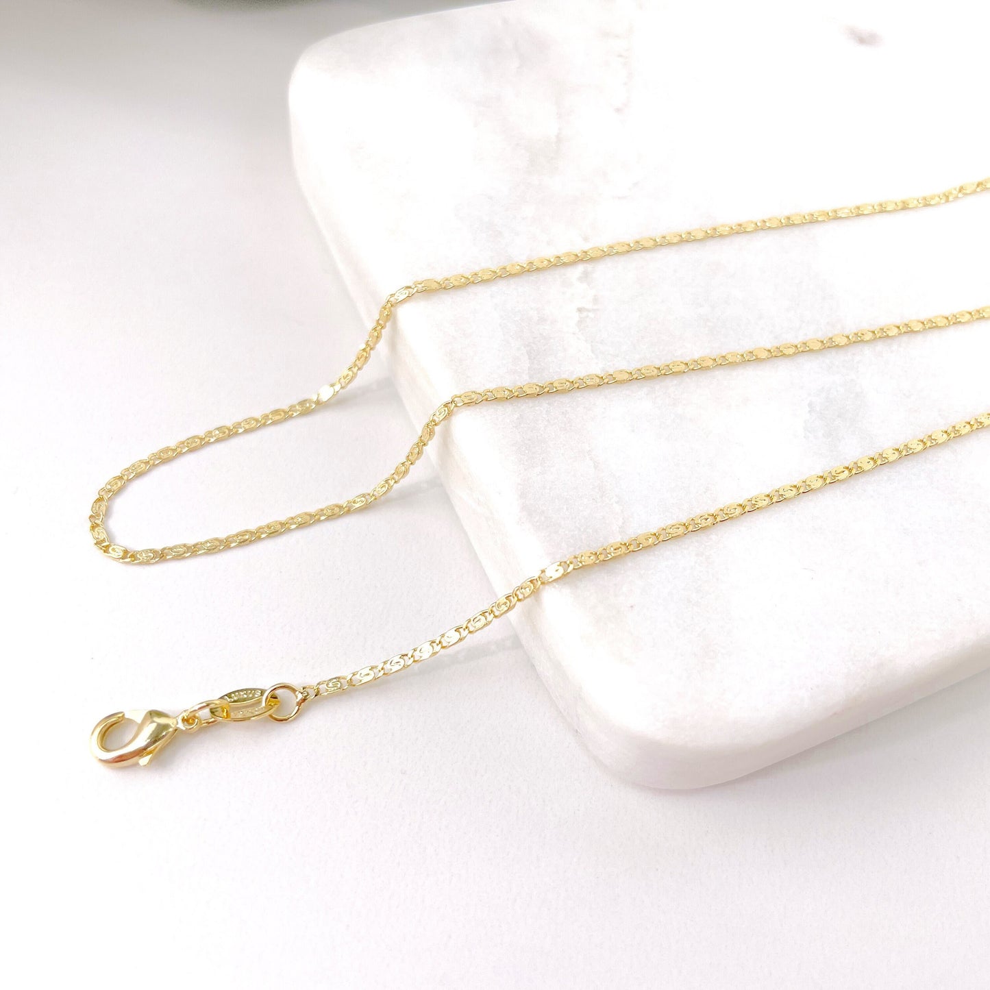 18k Gold Filled 1.5 mm Mariner Anchor Link Chain, Dainty Chain Necklace Wholesale Jewelry Making Supplies