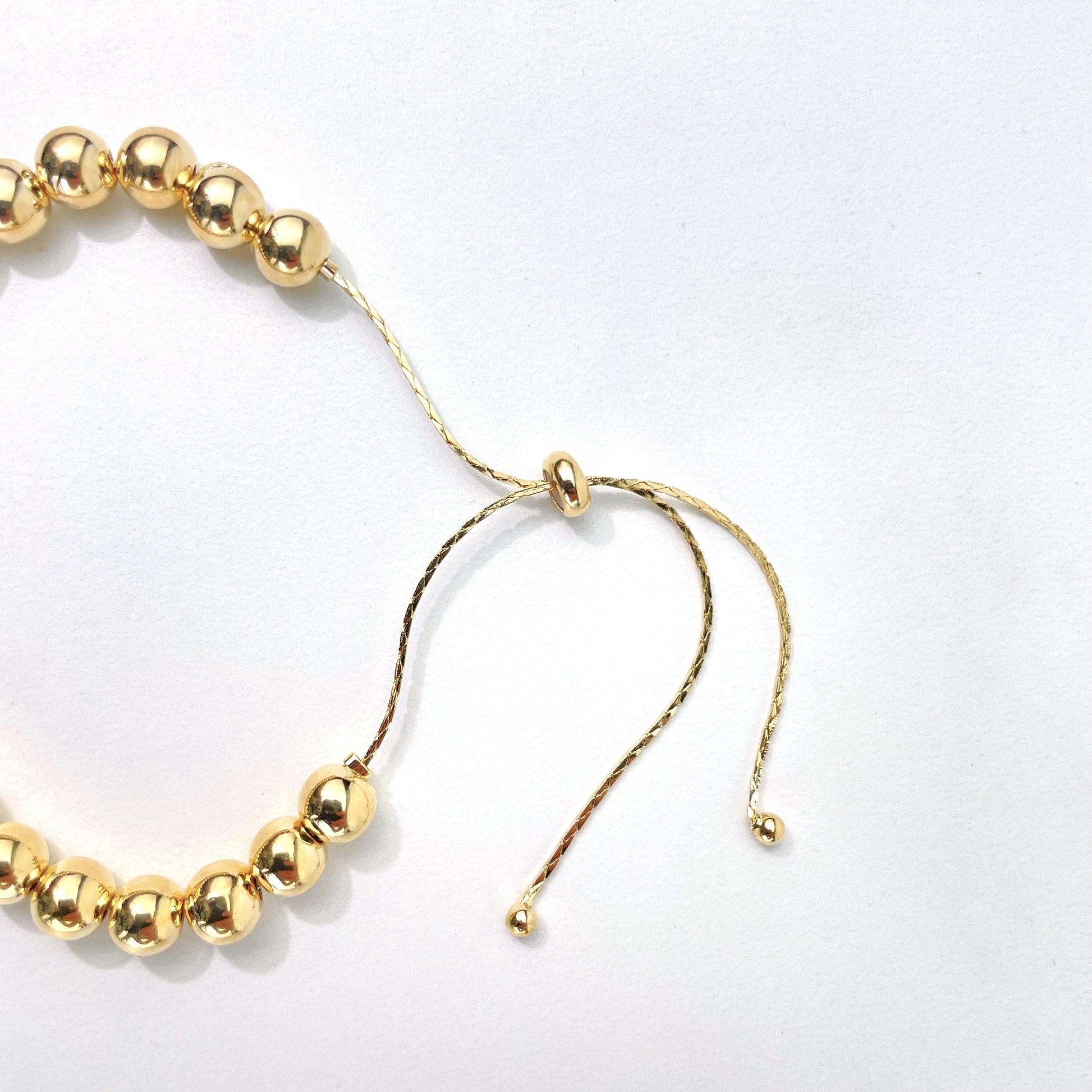 18k Gold Filled 1mm Snake Chain, Beaded Bracelet with Heart Charms, Adjustable Bracelet, Wholesale Jewelry Supplies
