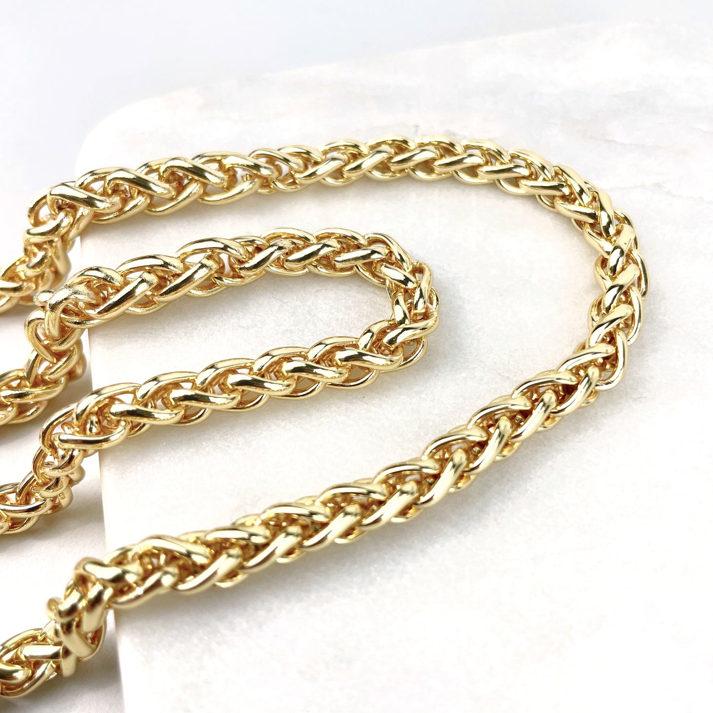 18k Gold Filled 6mm Curb Link Chain, 18 or 24 Inches, Lobster Claw Wholesale Jewelry Making Supplies