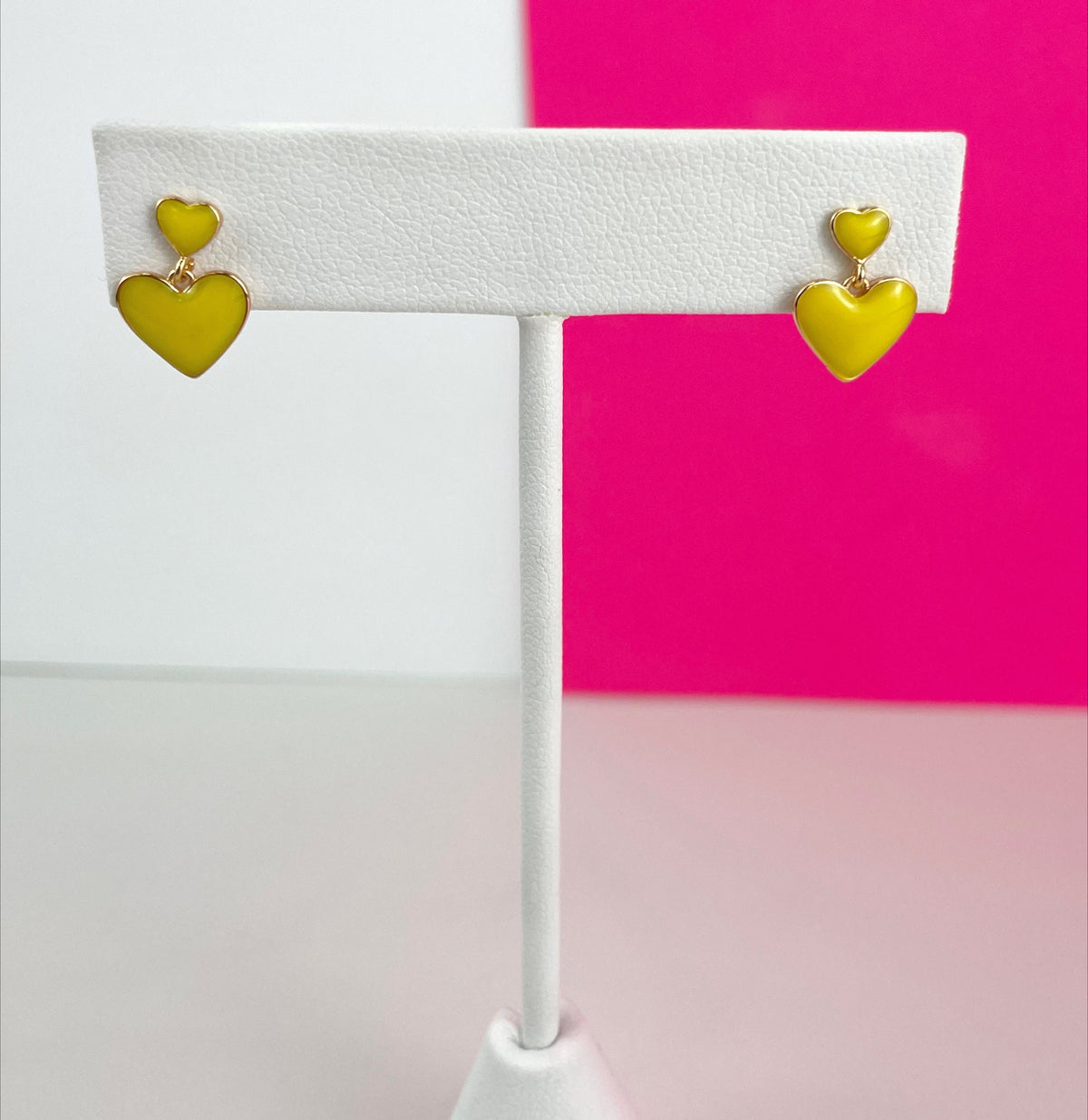 18k Gold Filled Colored Enamel Orange, Green or Yellow Hearts Earrings, Fashion Earrings, Wholesale Jewelry Making Supplies