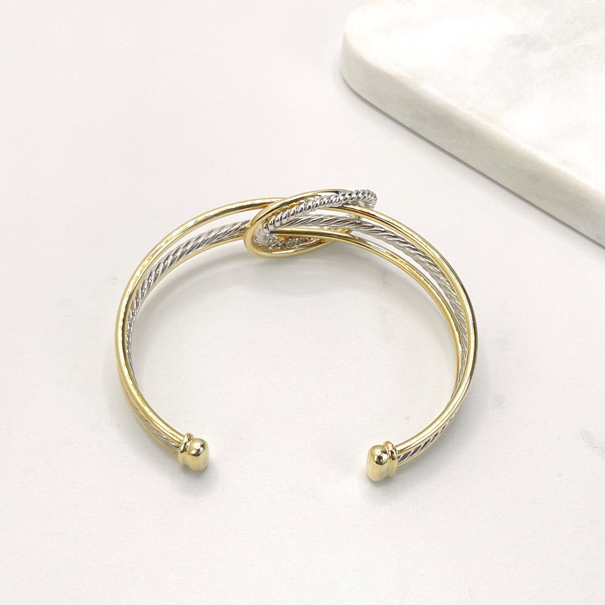 Gold Plated and Silver Rope Design Bangle Bracelet Wholesales Jewelry Making Supplies