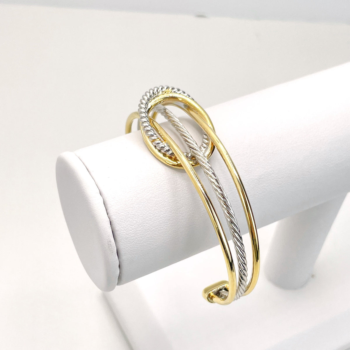 Gold Plated and Silver Rope Design Bangle Bracelet Wholesales Jewelry Making Supplies