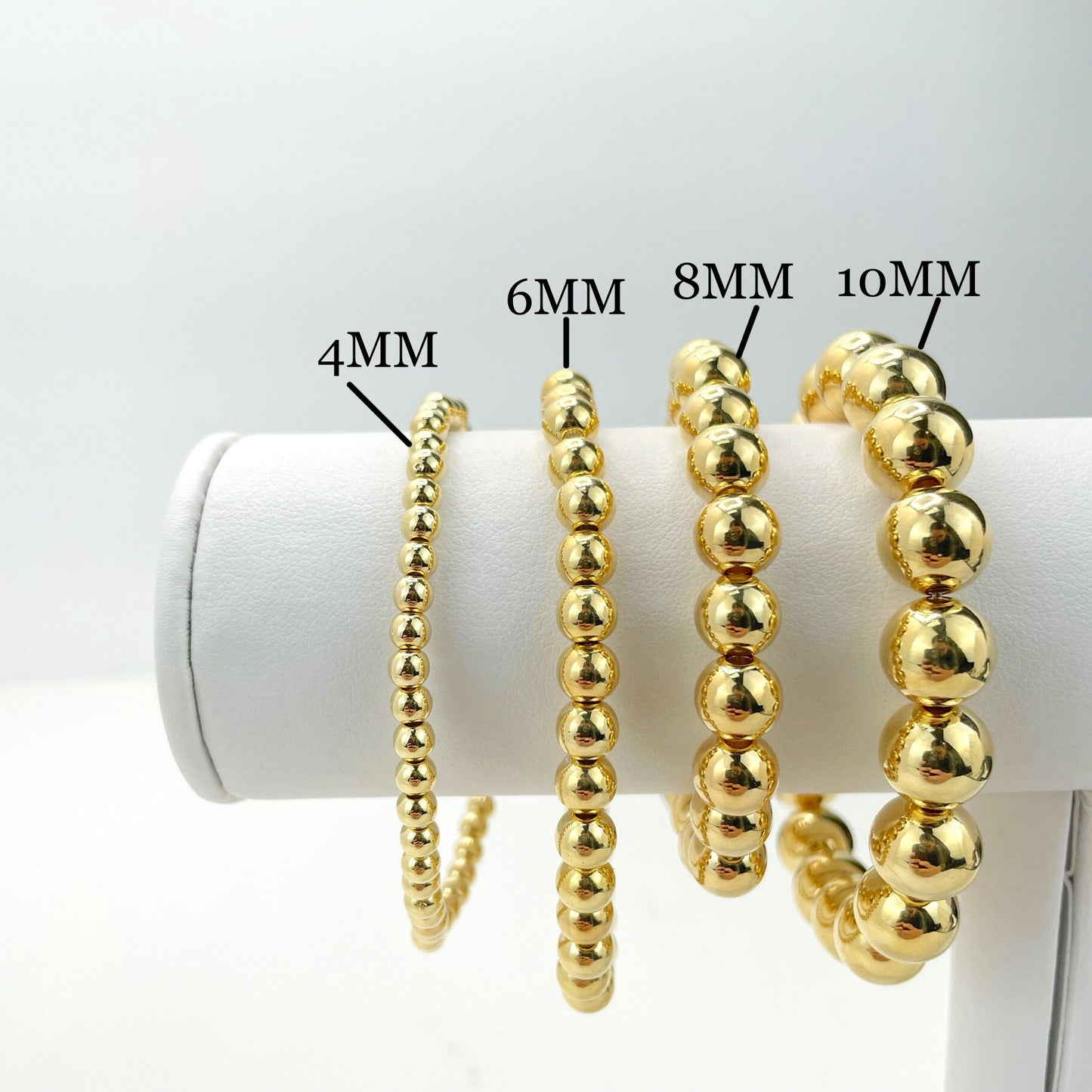 18k Gold Filled Stretch Beads Bracelet Available in 4 sizes For Wholesale and Jewelry Supplies