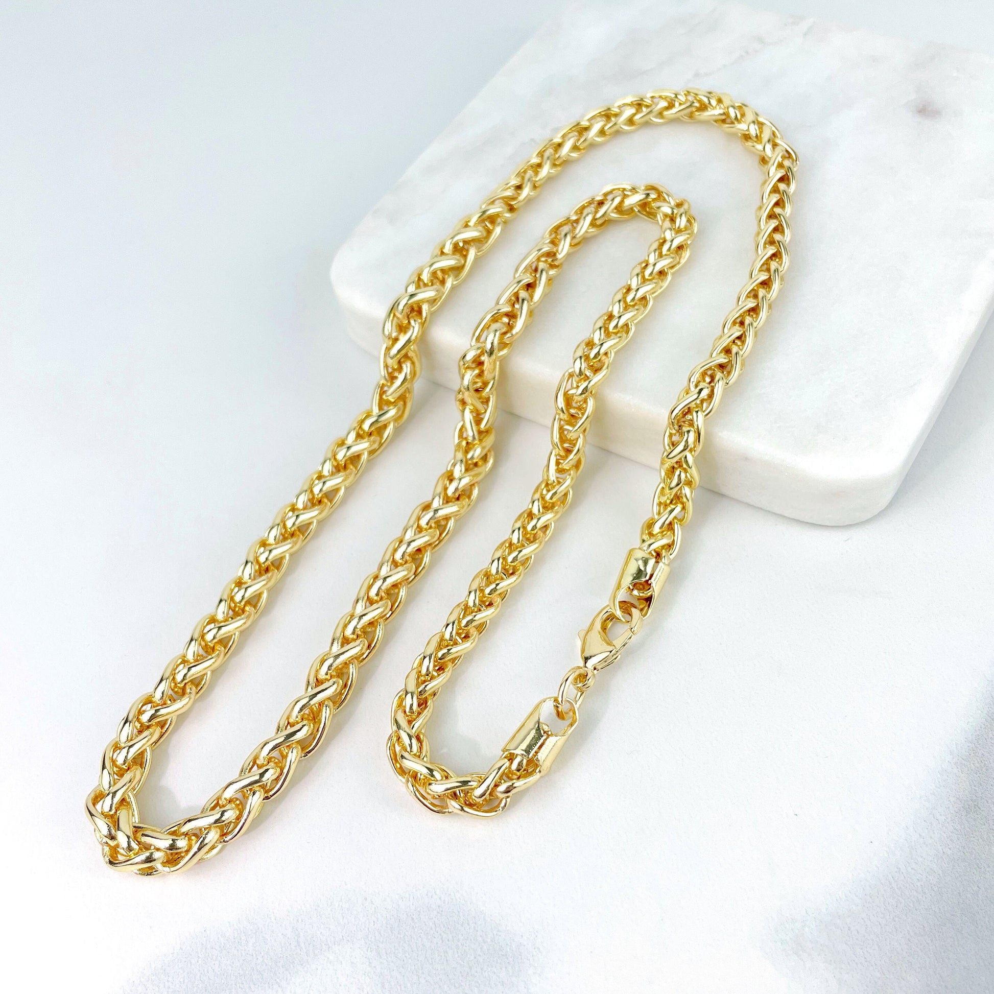 18k Gold Filled 6mm Curb Link Chain, 18 or 24 Inches, Lobster Claw Wholesale Jewelry Making Supplies
