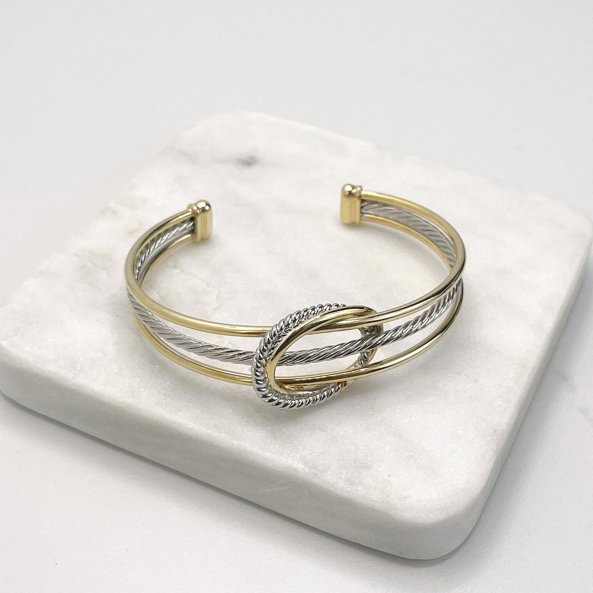 Gold Plated and Silver Rope Design Bangle Bracelet Wholesales Jewelry Making Supplies