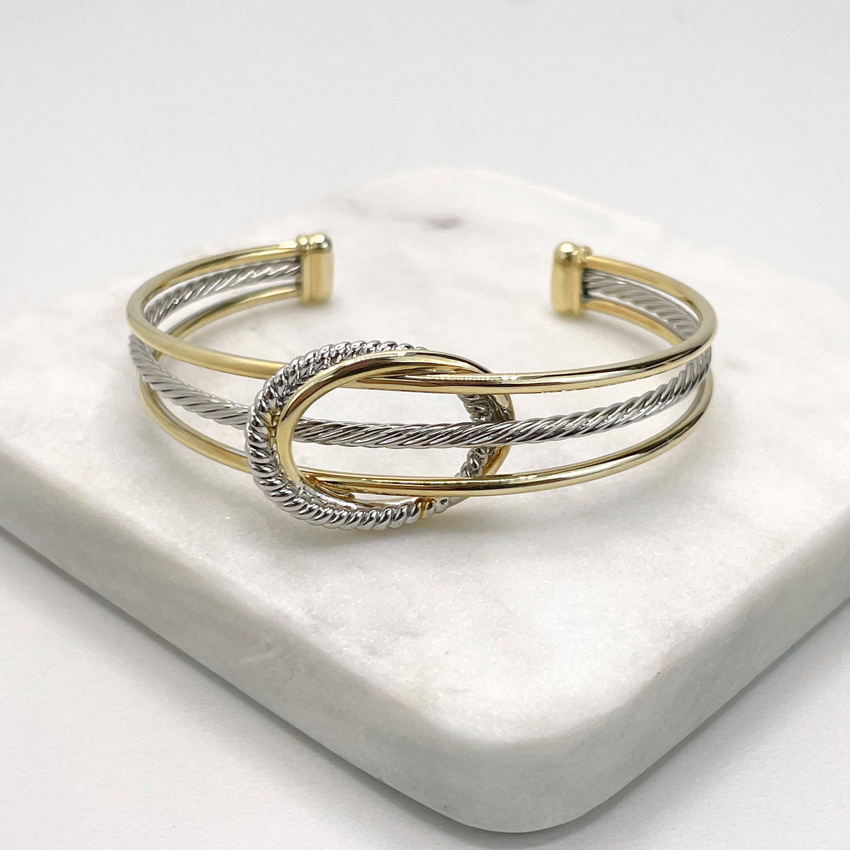 Gold Plated and Silver Rope Design Bangle Bracelet Wholesales Jewelry Making Supplies