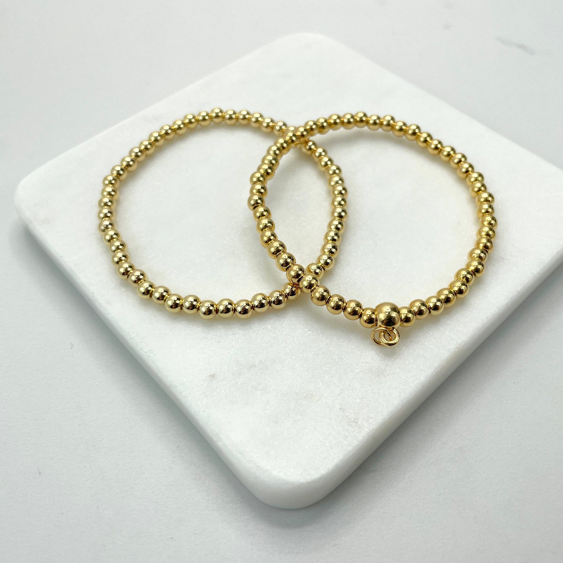 18k Gold Filled Beads 10mm, 8mm, 6mm or 4mm, Beaded Bracelet Wholesale Jewelry Making Supplies