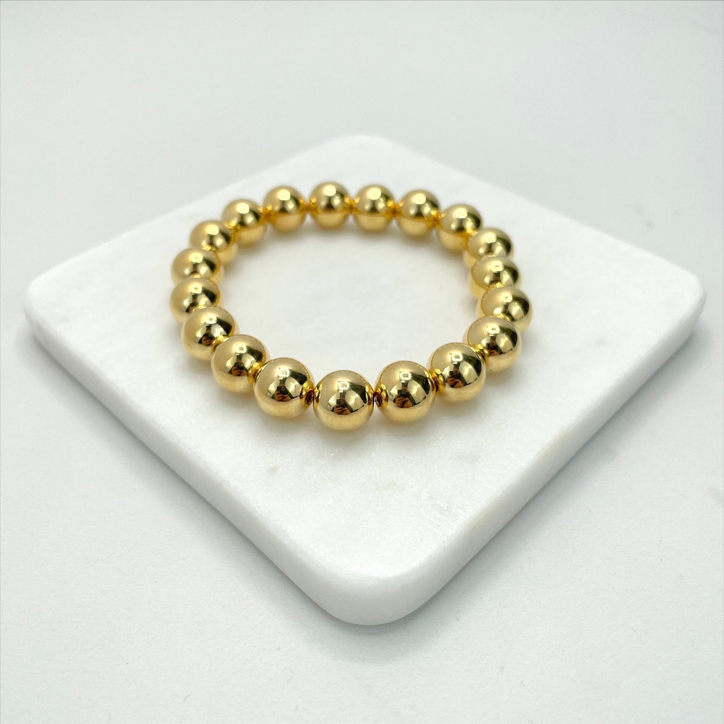 18k Gold Filled Beads 10mm, 8mm, 6mm or 4mm, Beaded Bracelet Wholesale Jewelry Making Supplies