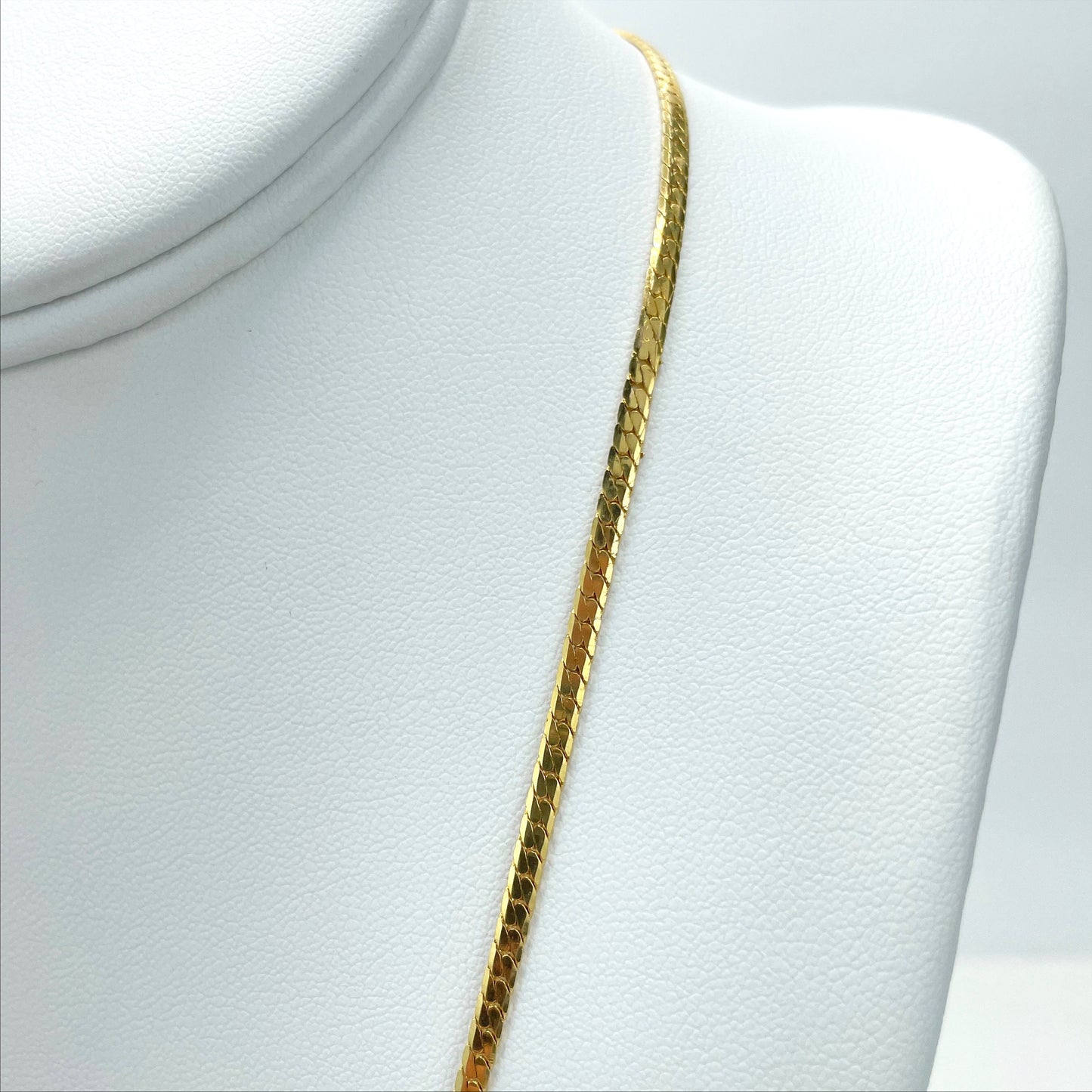 18k Gold Filled 3mm Snake Herringbone Chain, 20 Inches, Lobster Claw, Wholesale Jewelry Making Supplies
