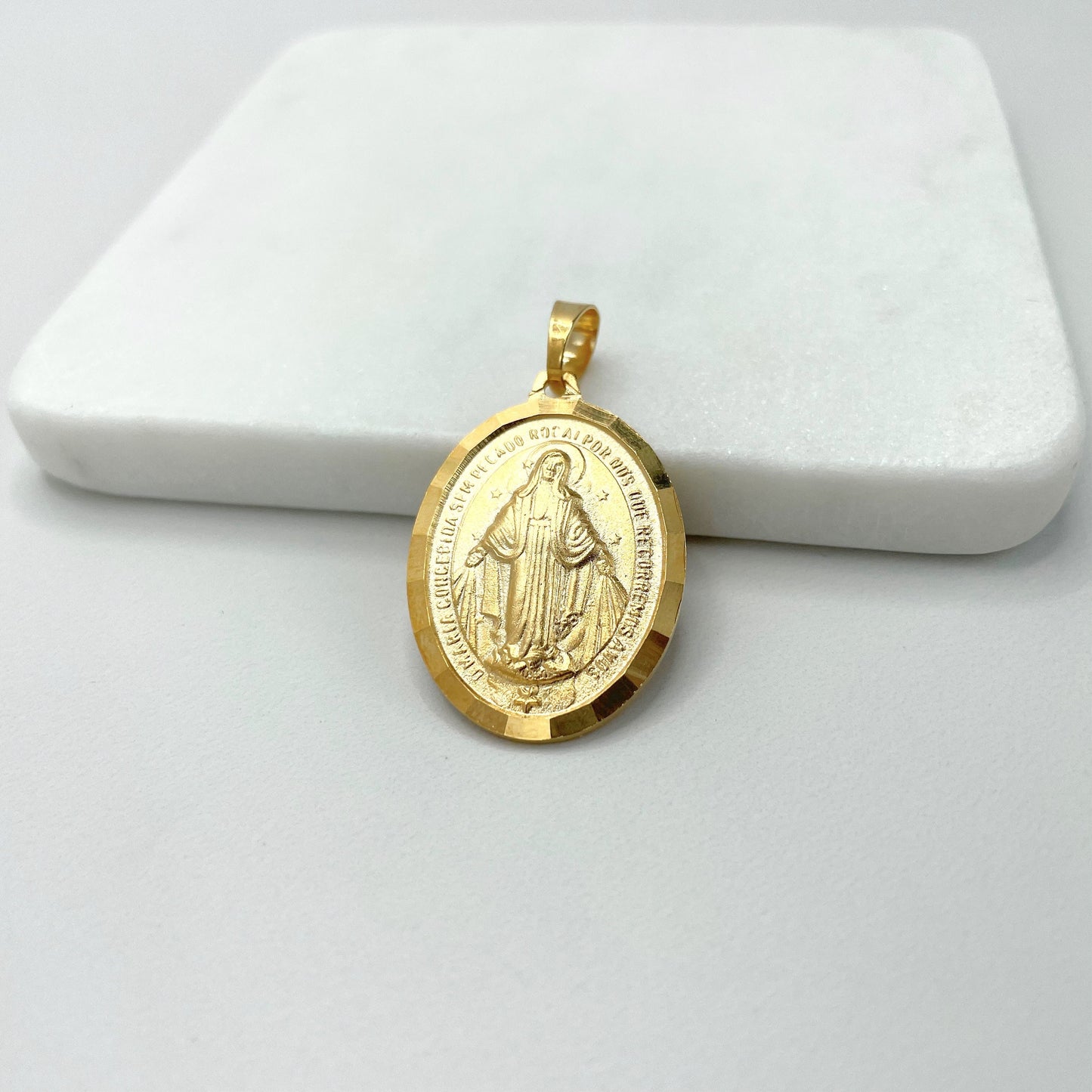 18k Gold Filled Our Lady of Guadalupe (Virgen de Guadalupe) 1.6 inches Charms Pendant, Wholesale Jewelry Making Supplies