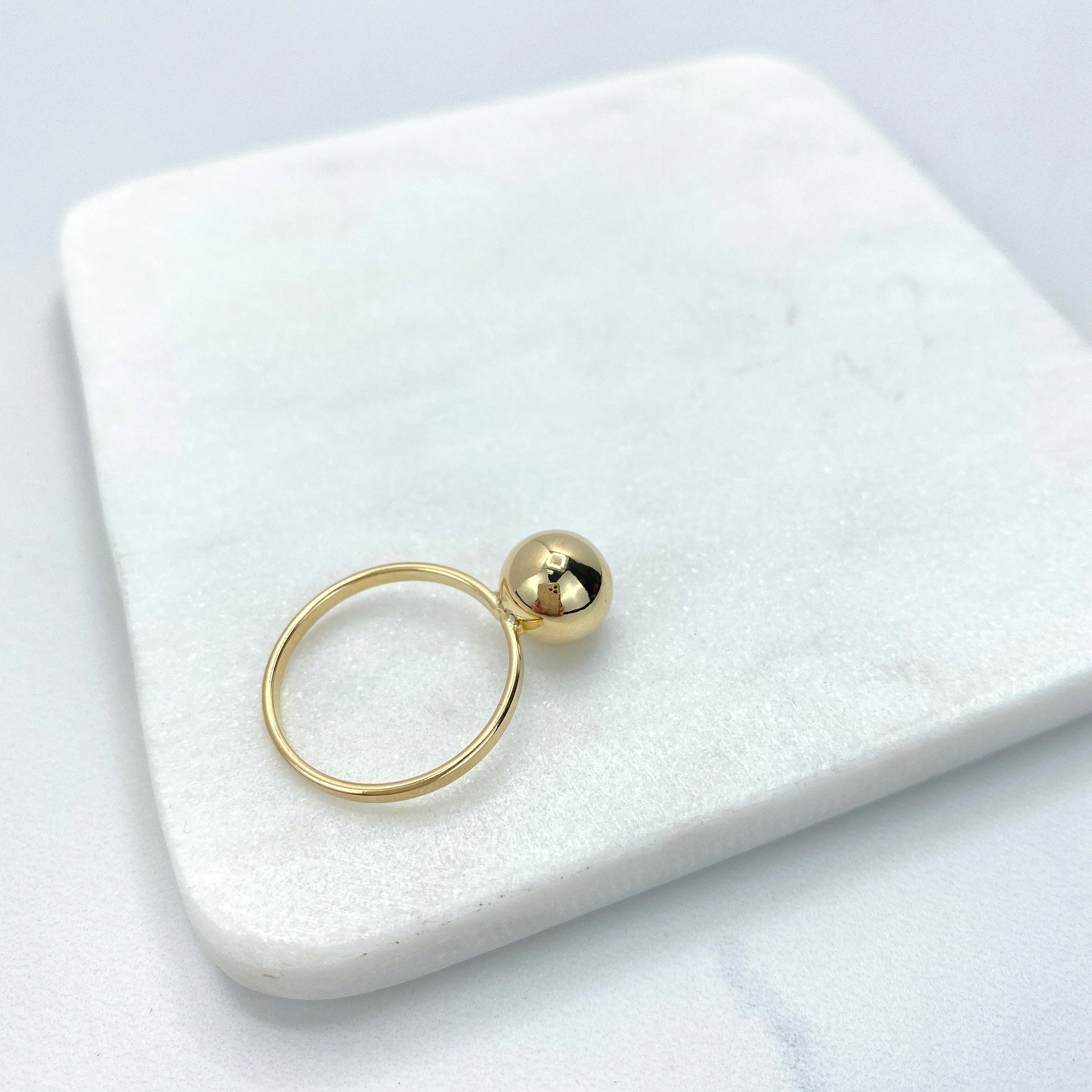 18k Gold Filled Solitaire Medium Ball Ring Wholesale and Jewelry Making Supplies
