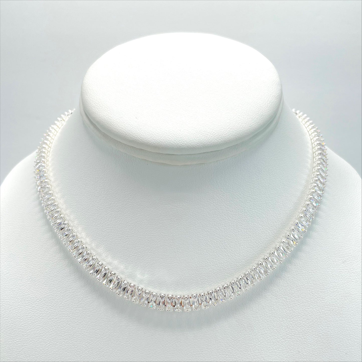 Silver Filled Choker or Bracelet Featuring High Quality Clear White Cubic Zirconia Wholesale Jewelry Making Supplies