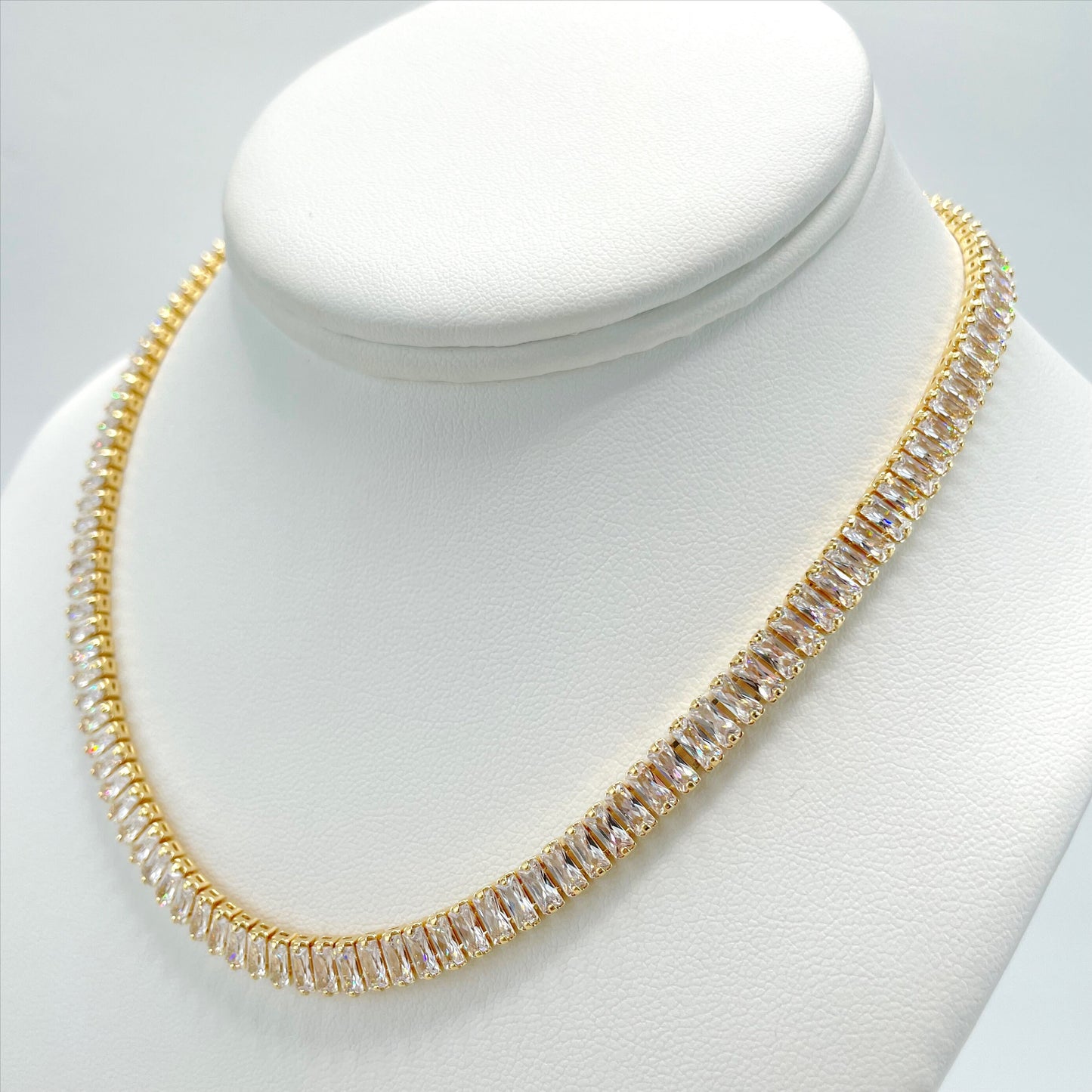 18k Gold Filled Choker or Bracelet Featuring High Quality Clear White Cubic Zirconia Wholesale Jewelry Making Supplies