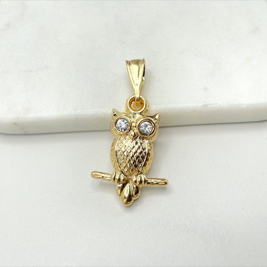 18k Gold Filled Cubic Zirconia Texturized Own Pendant Charms Wholesale Jewelry Making Supplies