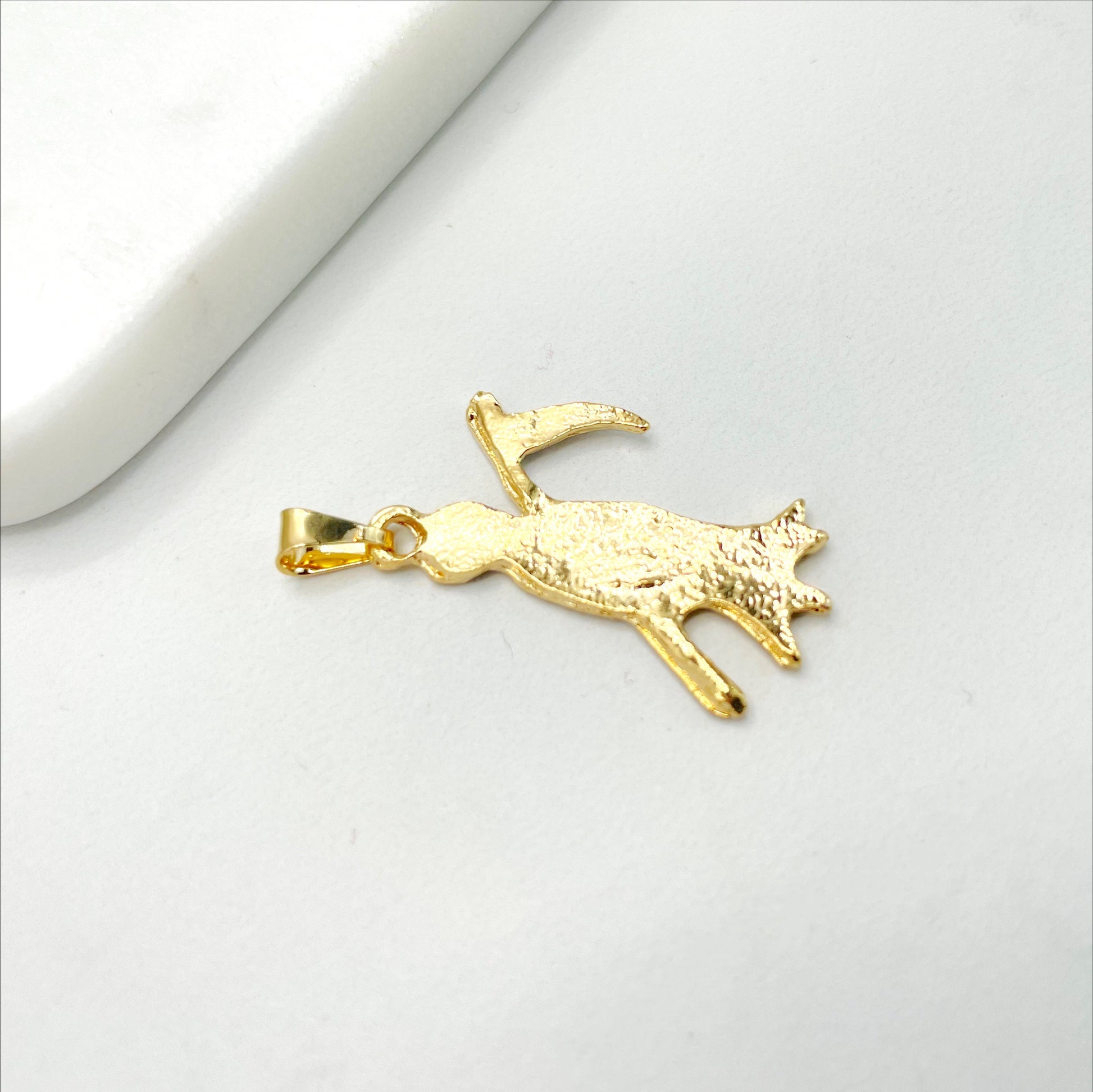 18k Gold Filled Two Tone Santa Muerte, Grim Reaper Pendant Charms, Skeleton Jewelry, Wholesale Jewelry Making Supplies